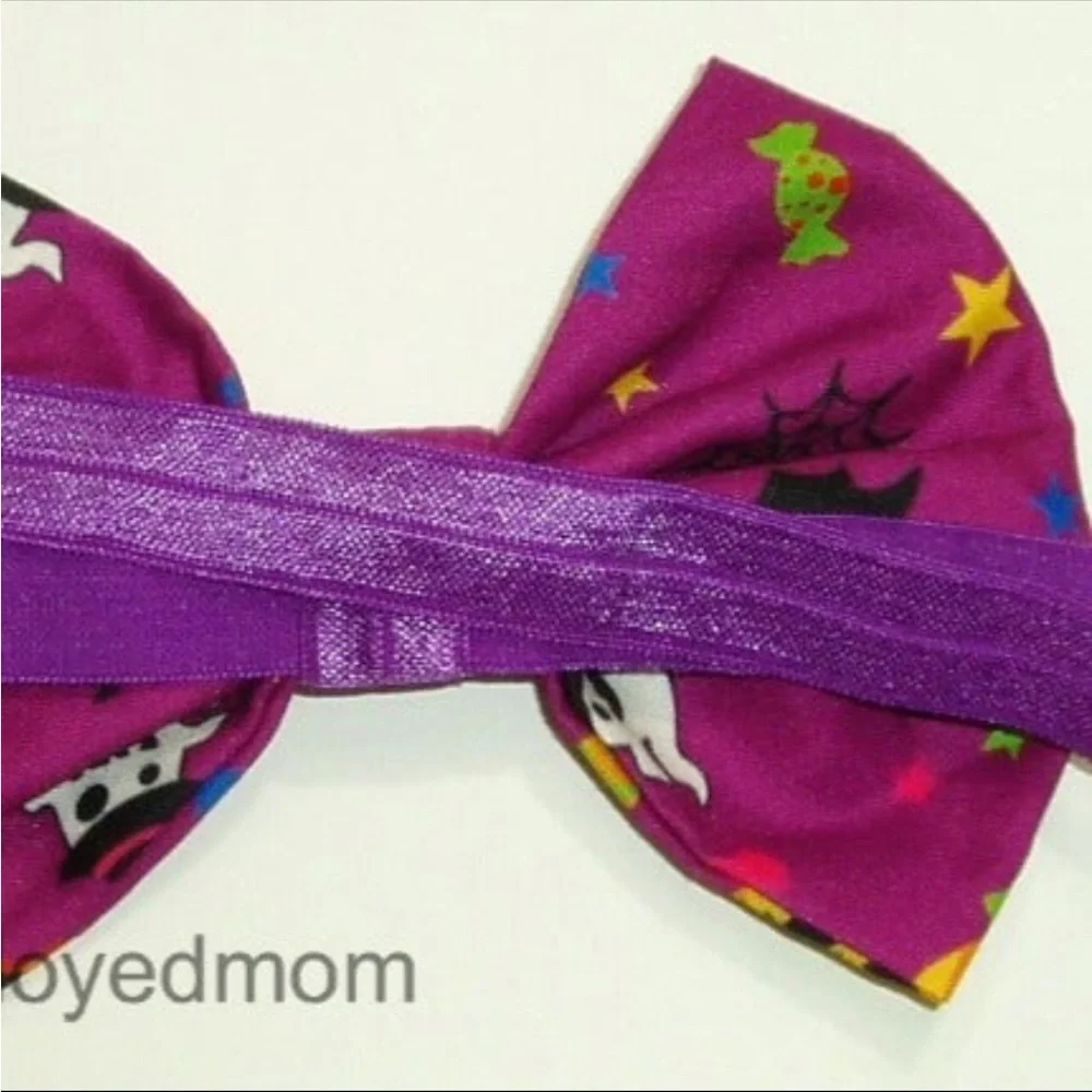 Purple Pumpkin Halloween Bow Headband Baby Girls Hair Accessories Headwrap